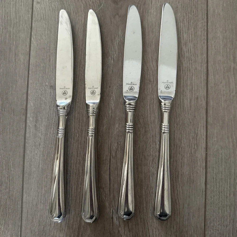 4 Dinner Knives Hollow Pfaltzgraff PROVIDENCE GLOSSY‎ Stainless 8 7/8